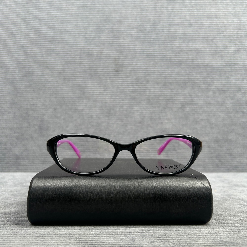 Vintage Nine West NW5031 001 Black Purple Cat Eye y2k Eyeglass Frames 52-16-135